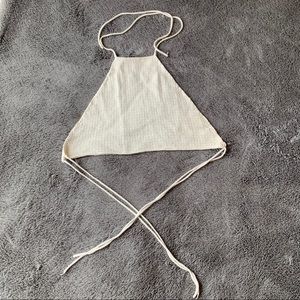 White Urban Outfitters tie up top